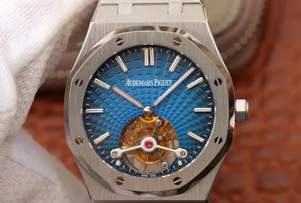 Audemars Piguet Royal Oak Tourbillon 26522TI.OO.1220TI.01 JF Factory 1:1 Best Edition Replica Watch Blue Dial